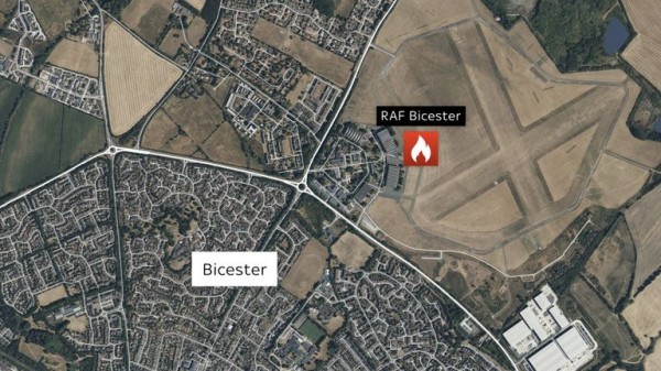 Two firefighters and one other person die after fire at former RAF base in Oxfordshire