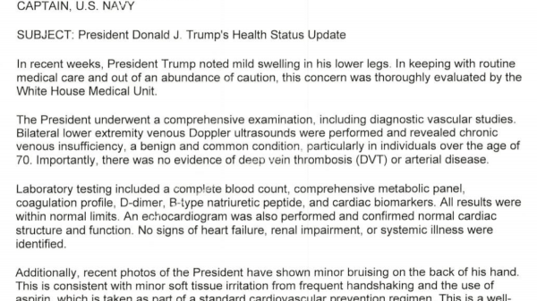 Doctors react to alleged Trump health concerns as photos show swelling and bruising Doctors react to alleged Trump health concerns as photos show swelling and bruising