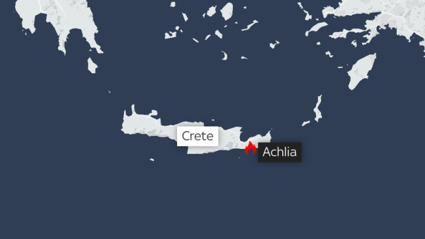 Greece: Wildfire tears through southern Crete - forcing more than 1,500 to flee homes and hotels Greece: Wildfire tears through southern Crete - forcing more than 1,500 to flee homes and hotels