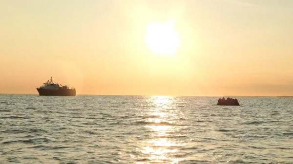 This flimsy vessel carrying migrants could reach British waters in a few hours' time